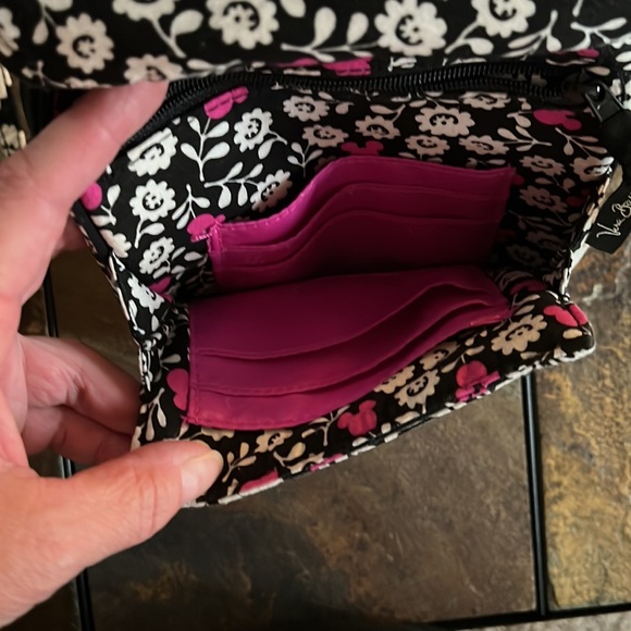 Vera Bradley Disney Black & Pink Mickey Mouse Floral Crossbody - Picture 3 of 9